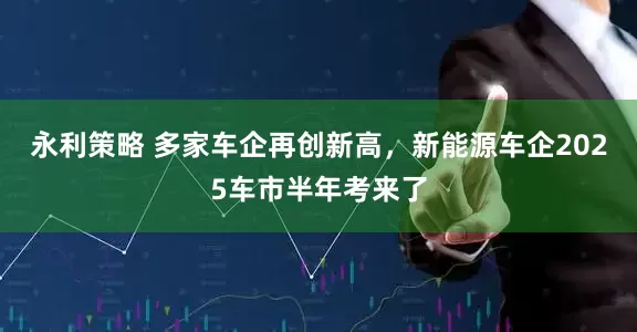 永利策略 多家车企再创新高，新能源车企2025车市半年考来了
