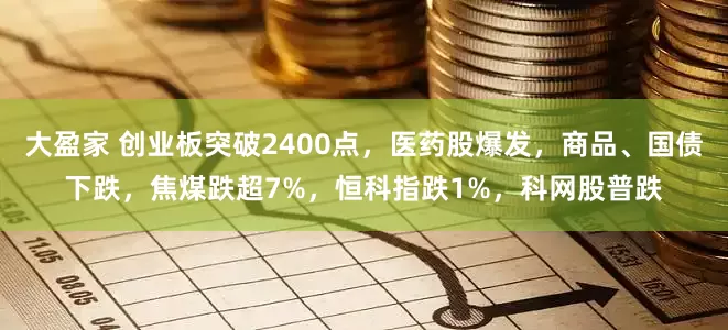 大盈家 创业板突破2400点，医药股爆发，商品、国债下跌，焦煤跌超7%，恒科指跌1%，科网股普跌